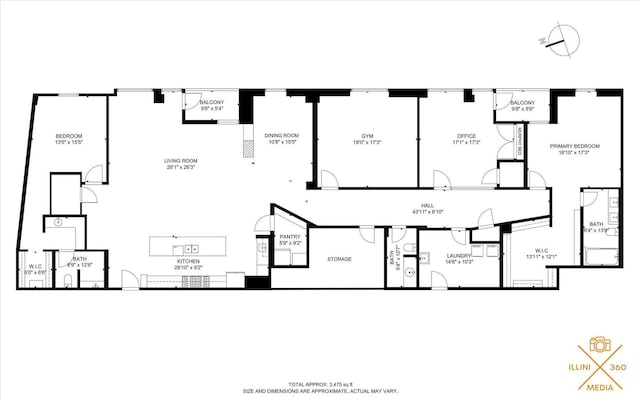 301 N Neil St Unit 808-809, Champaign, IL 61820 - floor plan / room layout
