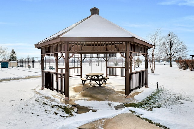 view of community with a gazebo