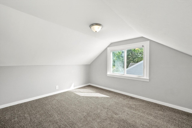 bonus room featuring lofted ceiling and carpet floors