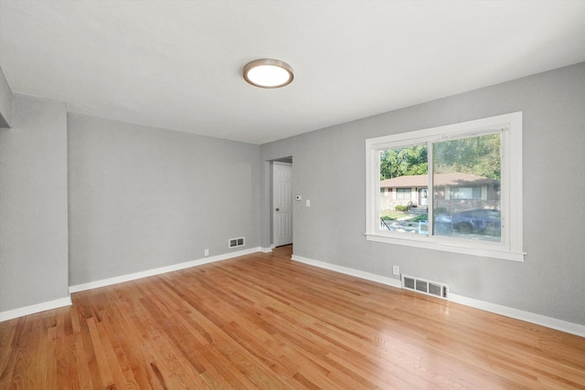 empty room featuring light wood-type flooring