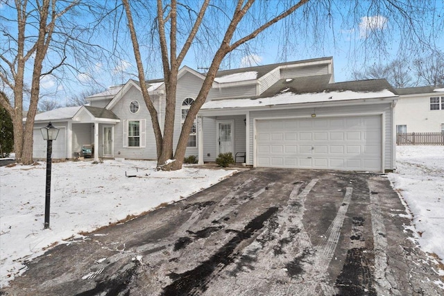 view of property featuring a garage