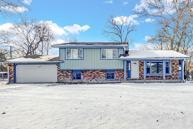 tri-level home with a garage