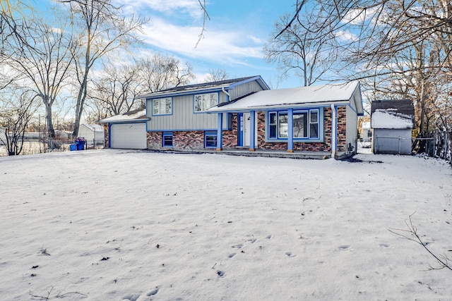 tri-level home featuring a garage