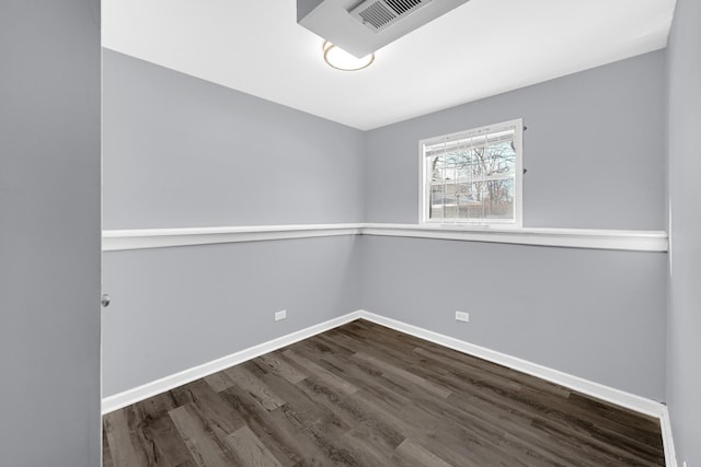 empty room with dark wood-type flooring