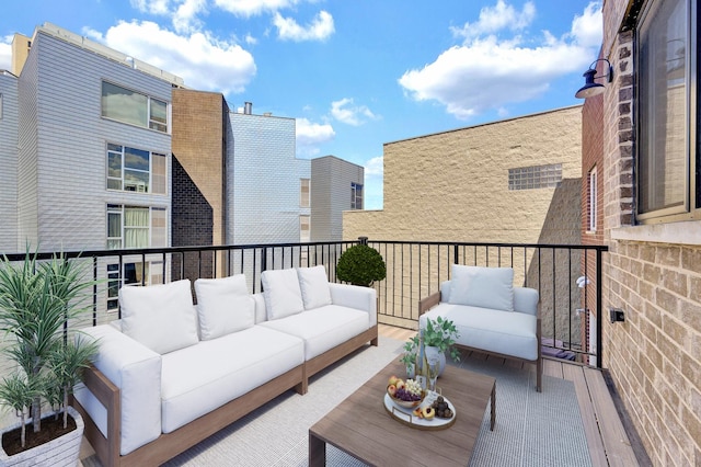 balcony featuring an outdoor living space