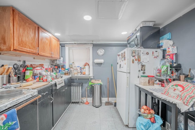 kitchen with white refrigerator