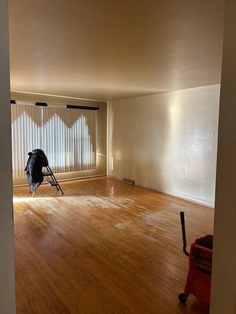 spare room with wood-type flooring