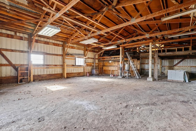 misc room featuring lofted ceiling