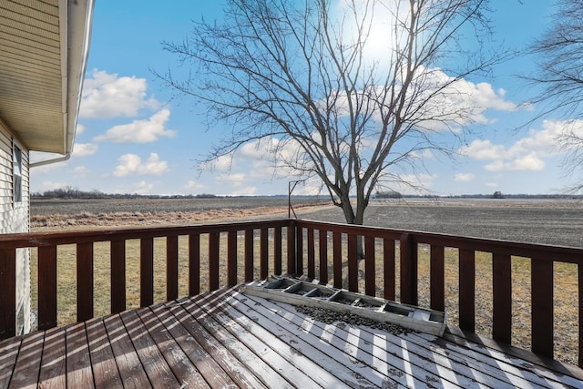 deck featuring a rural view