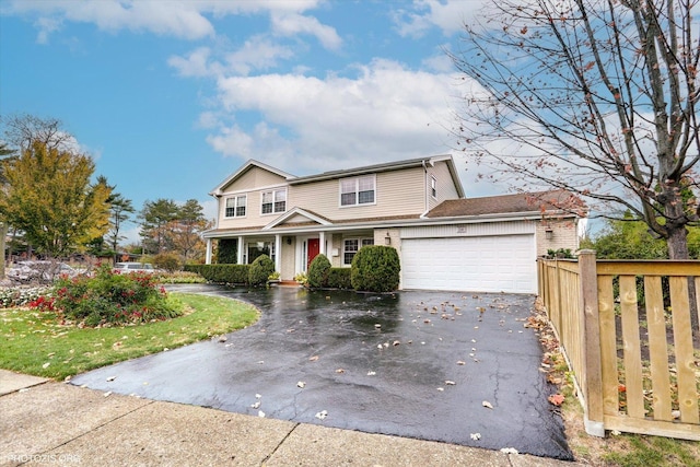 front facade with a garage