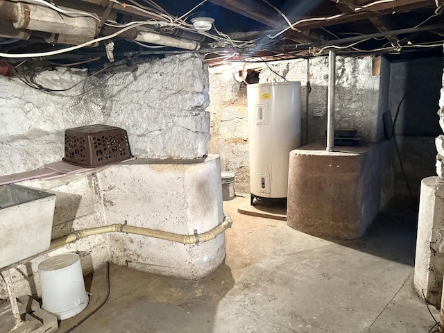 utility room with water heater