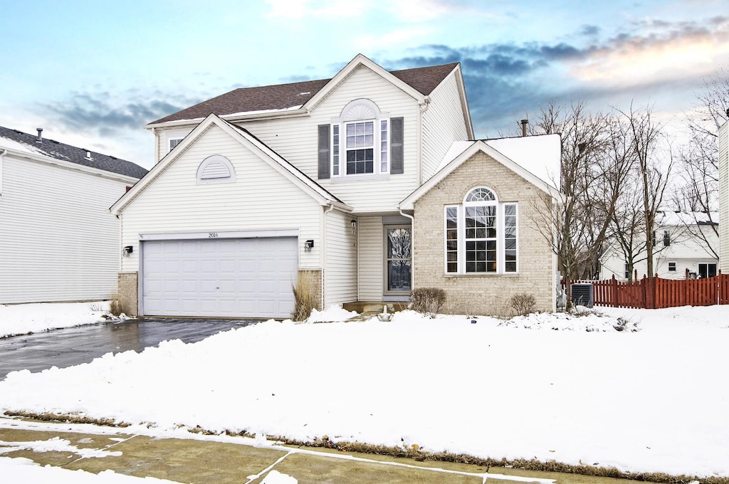 view of property featuring a garage