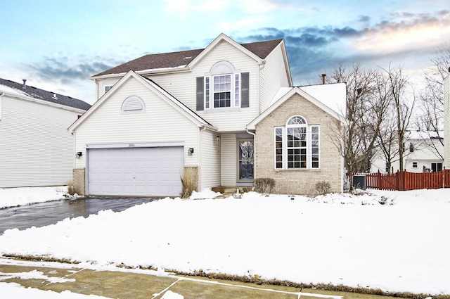 view of property featuring a garage