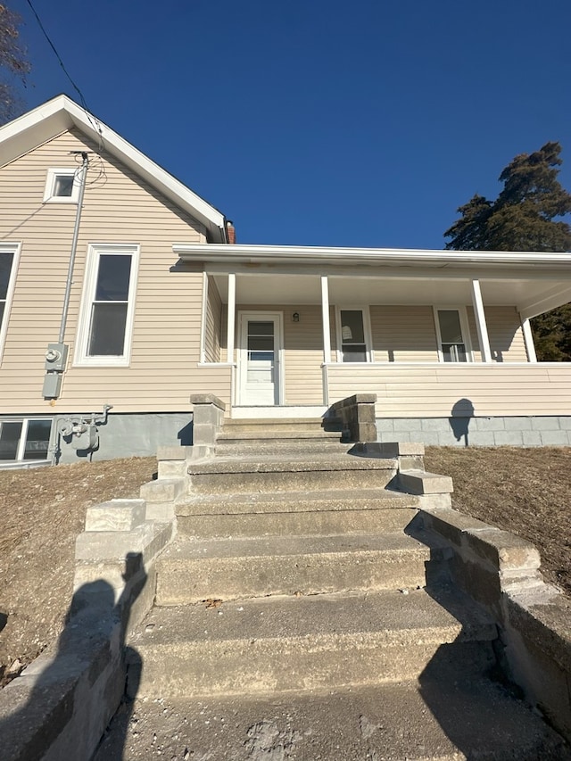 exterior space with a porch