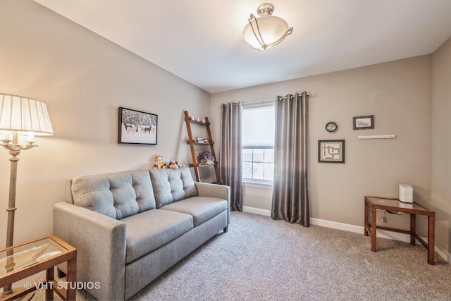 living room with carpet