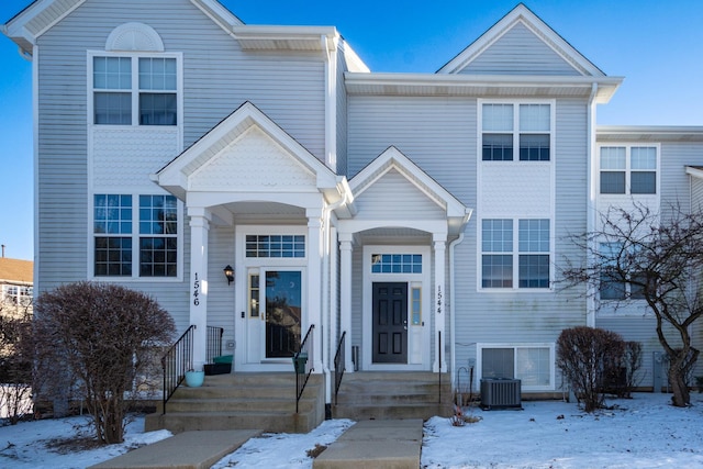 view of front of house with central AC