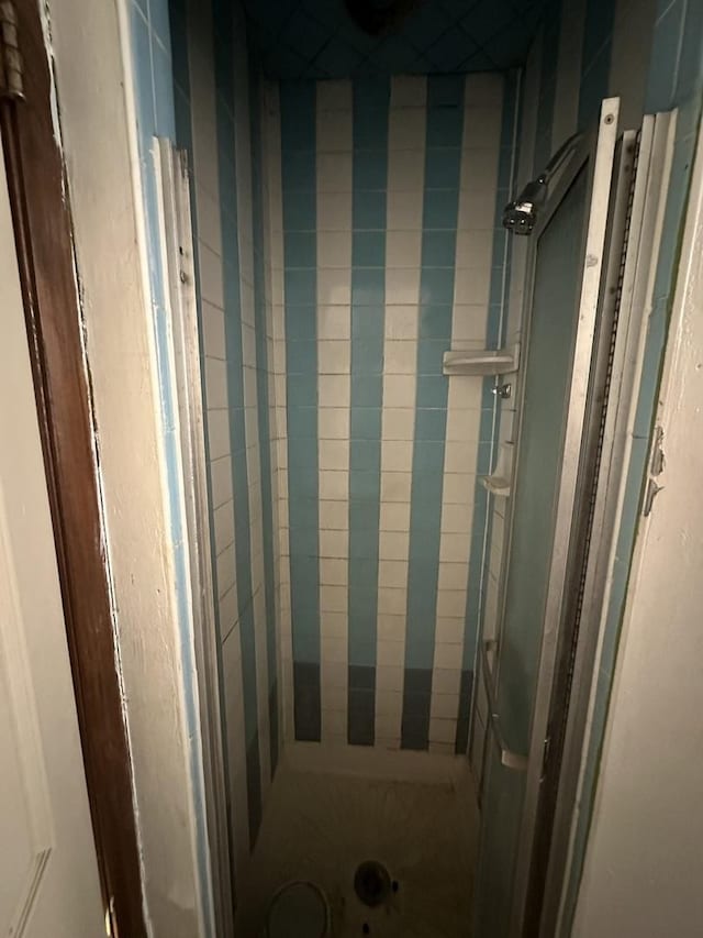 bathroom featuring walk in shower