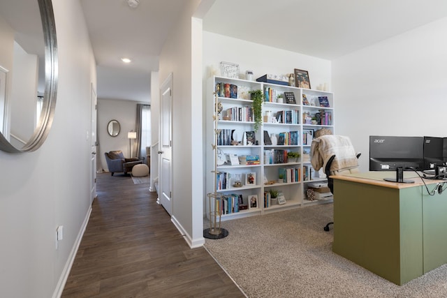 office featuring dark hardwood / wood-style floors