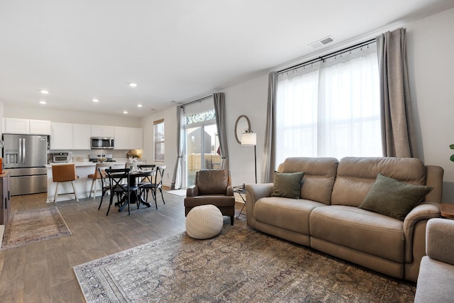 living room featuring hardwood / wood-style floors