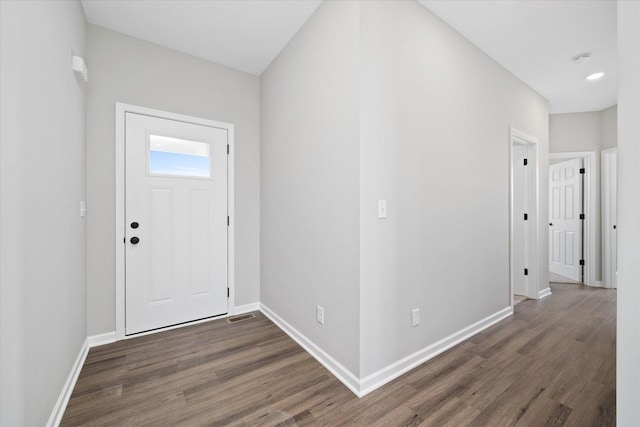 entryway featuring dark hardwood / wood-style flooring