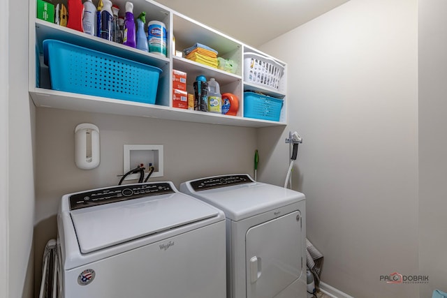 laundry room with separate washer and dryer