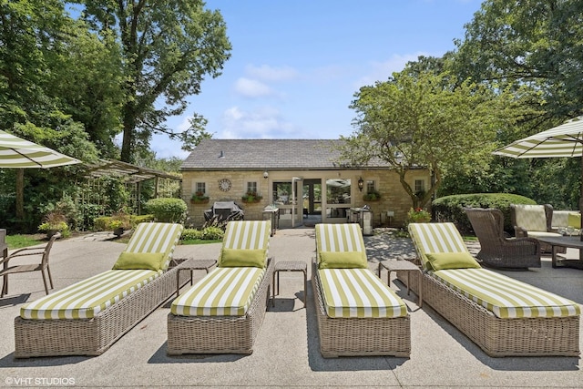 view of patio / terrace with an outdoor living space