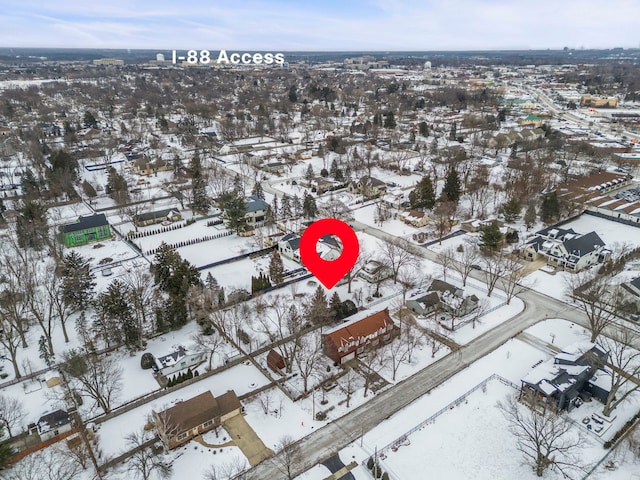 view of snowy aerial view