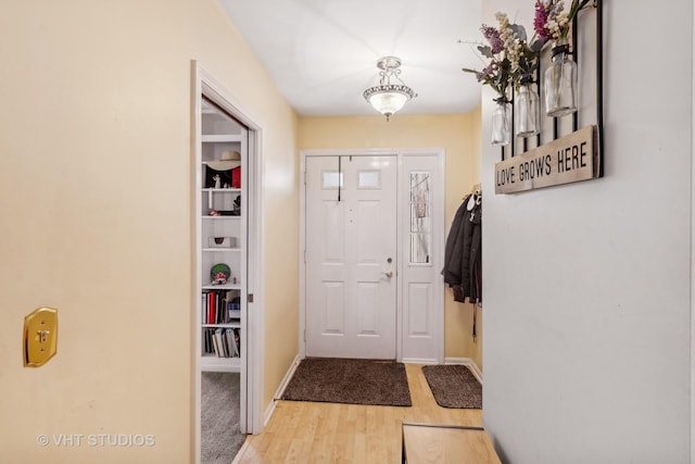 entryway with light wood-type flooring