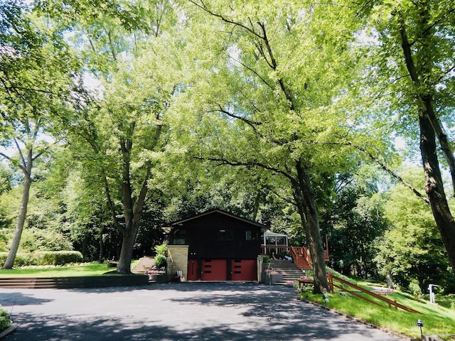 exterior space featuring a garage