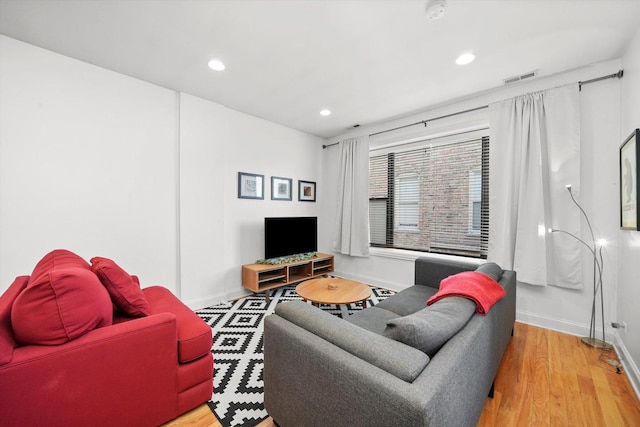 living room featuring wood-type flooring