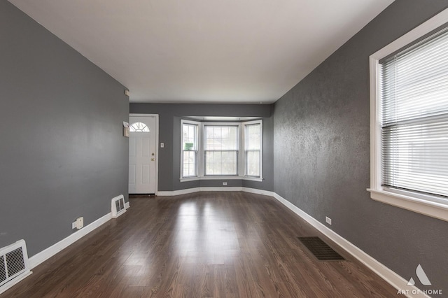 entrance foyer with dark hardwood / wood-style flooring