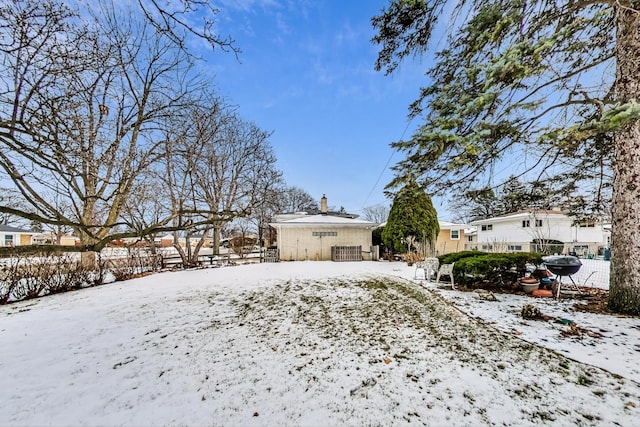 view of snowy yard