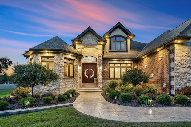 view of french country style house