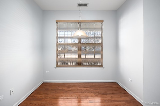 unfurnished dining area with wood-type flooring