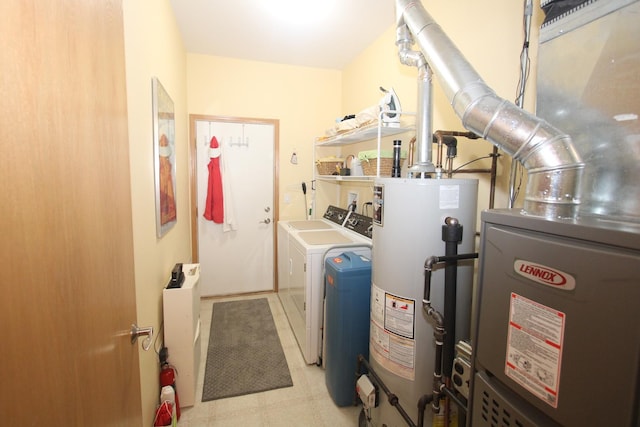 utilities with washer and dryer and gas water heater