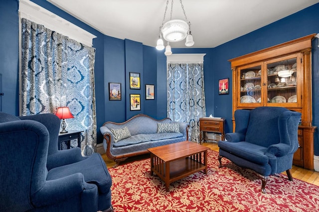 living room featuring hardwood / wood-style flooring