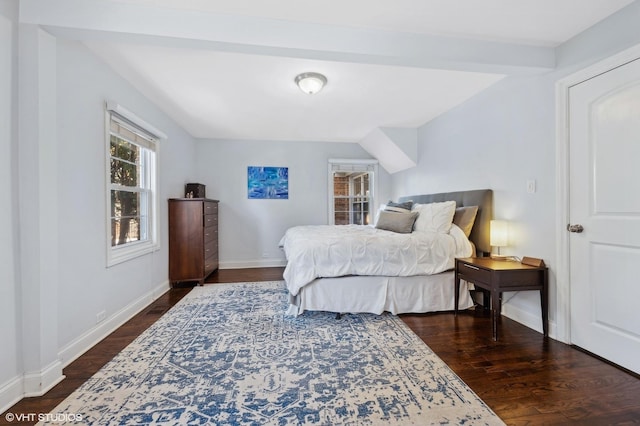 bedroom featuring dark hardwood / wood-style flooring