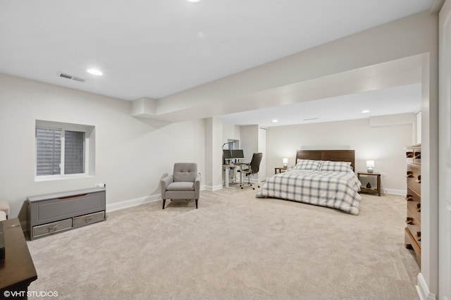 view of carpeted bedroom