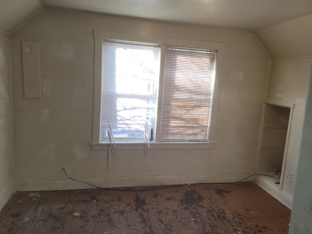 bonus room featuring vaulted ceiling and a wealth of natural light