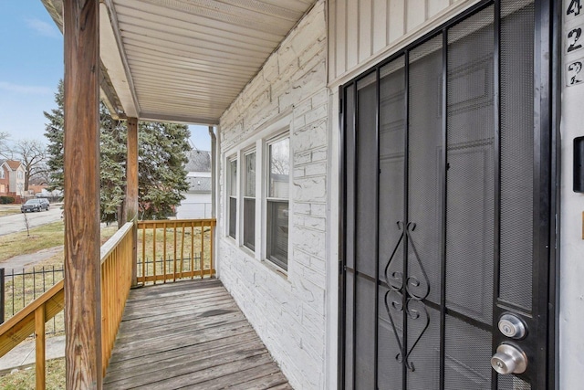 deck featuring a porch