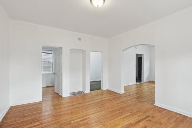 empty room featuring light wood-type flooring