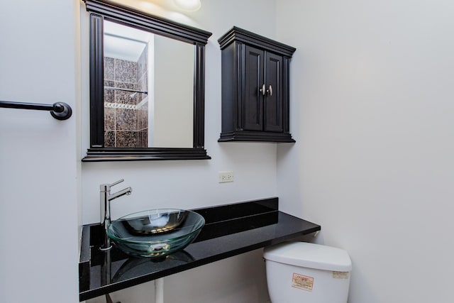 interior space with toilet and sink