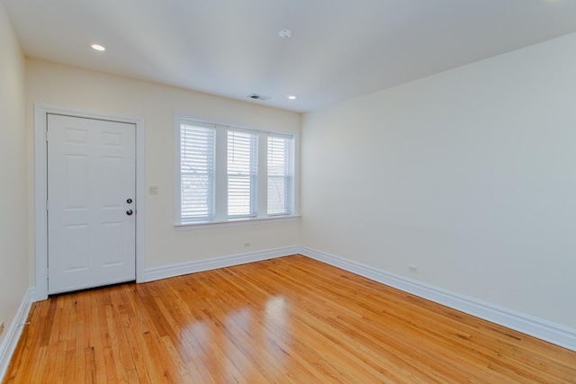 entrance foyer with light wood-type flooring