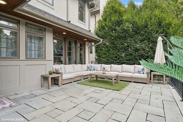 view of patio / terrace with an outdoor living space