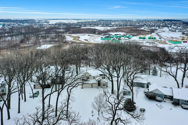 view of snowy aerial view