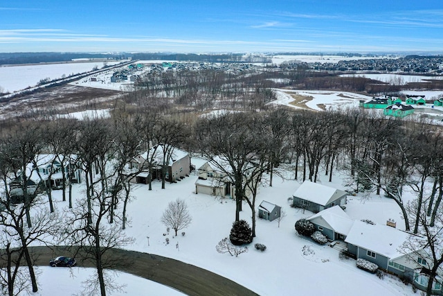 view of snowy aerial view