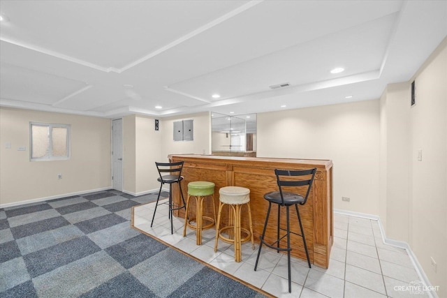 bar featuring tile patterned flooring