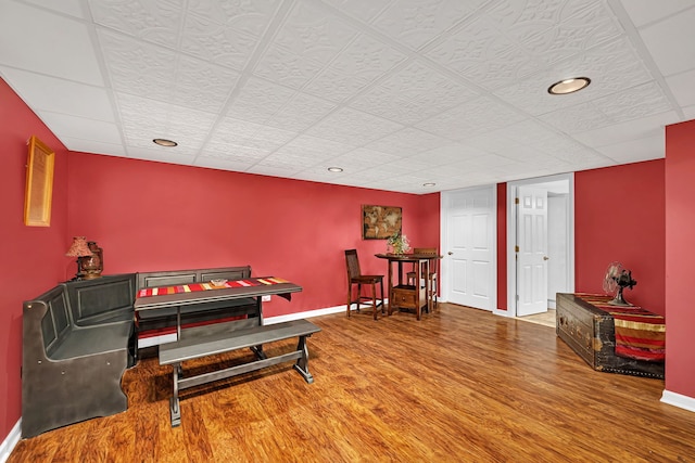 miscellaneous room featuring hardwood / wood-style flooring