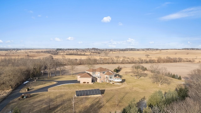 drone / aerial view featuring a rural view