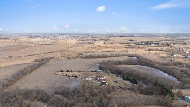 drone / aerial view with a rural view